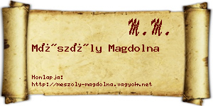 Mészöly Magdolna névjegykártya